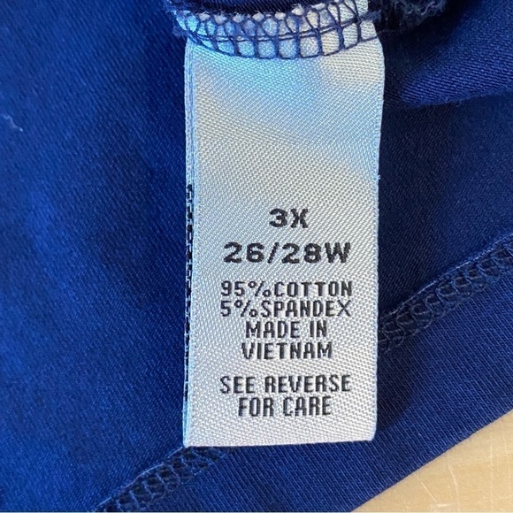 Catherines women's plus size 3X Suprema Collection Blue 3/4 sleeve pullon top - Picture 6 of 6